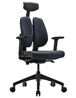 DUOREST D2 Black/Grey - Эргономичное кресло, Компьютерное, Игровое, Геймерское, Ткань, Крестовина пластик,