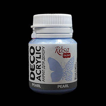 Фарба акрилова для декору 20 мл, металік, ROSA Acrylic DECO 73, Блакитна