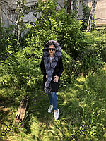 Женская зимняя куртка парка с натуральным мехом чернобурки с 42 по 58