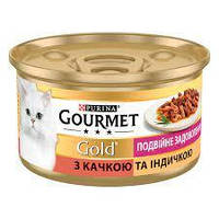 Вологий корм Purina Gourmet Gold для кішок з качкою й індичкою 85г