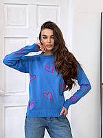 Укороченный женский вязаный свитер Стильный женский свитер машинной вязки
