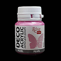Акриловая краска для декора 20 мл, перламутр, ROSA Acrylic DECO 77, Розовая