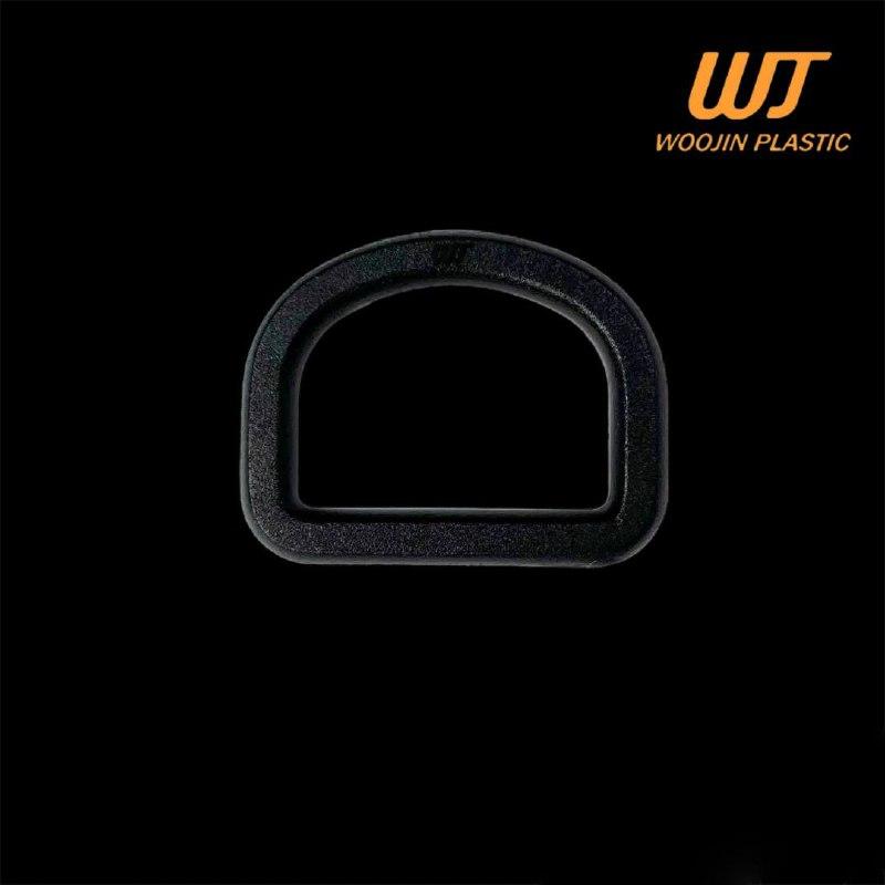 Півкільце у формі D (D кільце, D ring) 25 мм WJ Woojin Plastic для стропи 2,5 см матеріал ацеталь колір чорний, фото 1