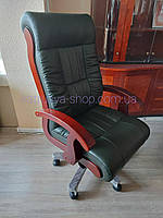 Кресло руководителя Мурано (премиум) кожа темно-зеленое
