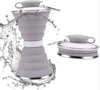 Складана силіконова пляшка Folding travel water cup 0.5 л Біла