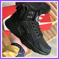 Кроссовки мужские зимние Nike Huarache Acronym termo black / Найк Хуарачи Акронум термо черные