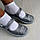 Текстильні туфлі для дівчинки на липучці срібло Alina тм Waldi, фото 4