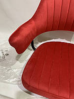 Крісло Jeff 4BK-Base велюр червоний В-1016 чорна квадратна опора, з регулюванням висоти, фото 6