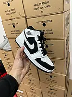 Nike Jordan 1 Mid Black/white + доп шнурки