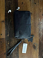 Шкіряна барсетка, клатч-гаманець із натуральної зернистої шкіри SL028