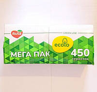 Салфетки столовые Ecolo 450 шт. 24х24 см Белые