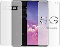 Мягкое стекло Samsung S10 Plus G975 Комплект: Передняя и Задняя панель полиуретановое SoftGlass