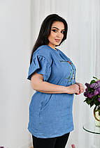 Блузка з коротким рукавом мул легкої джинси розміри батал, фото 3