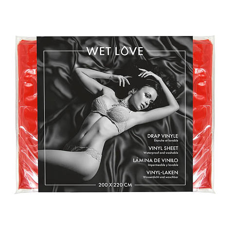 Простирадло з вінілу Fetish Tentation Wet Love Red 220x200 см| Limon, фото 1