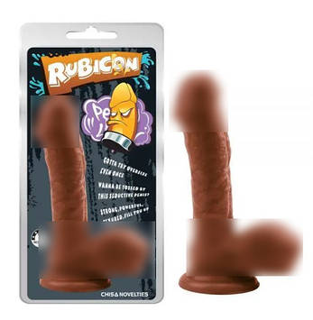 Коричневий фаллоїмітатор із мошокою Gentle Black Penis| Limon, фото 1