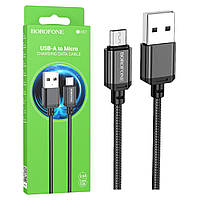 Кабель USB-Micro Borofone BX87 Sharp (2,4А/1м) чорний