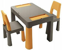 Комплект дитячих меблів (стіл, 2 стільця) Tega Baby Teggi Multifun Graphite-Mustard (TI-011-172)