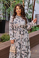 Сукня Sofia 8636/1 у пудра кольорі з супер-м'якою тканиною (принт) та поясом: стильна, комфортна та універсальна