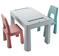 Комплект детской мебели (стол, 2 стула) Tega Baby Teggi Multifun Turquoise-Pink (TI-011-174)