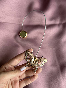 Магніти для штор та тюлі "Метелик", колір: золотистий