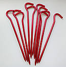 Кілочки алюмінієвий для намету 18 см 10 шт червоні, фото 10