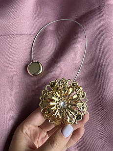 Магніти для штор та тюлі "Квітка", колір: золотистий