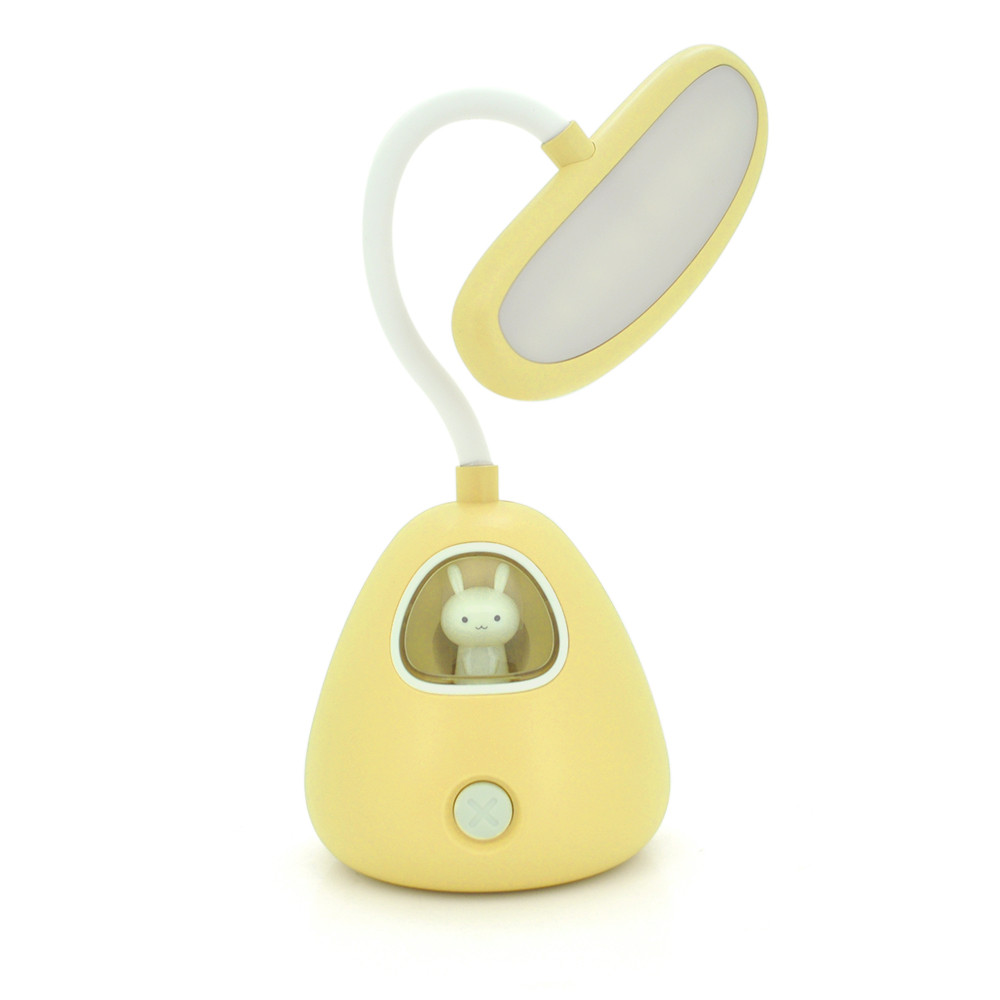 Гнучка настільна лампа-нічник RABBIT LD-3053, 3 режими, 4,2V 300mAh. microUSB, 3 години роботи, 25см, 200гр, Yellow, Box, фото 1