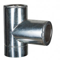 Трійник 87° сендвіч утеплений із сажетрускою нерж/оцинк (AISI 201)