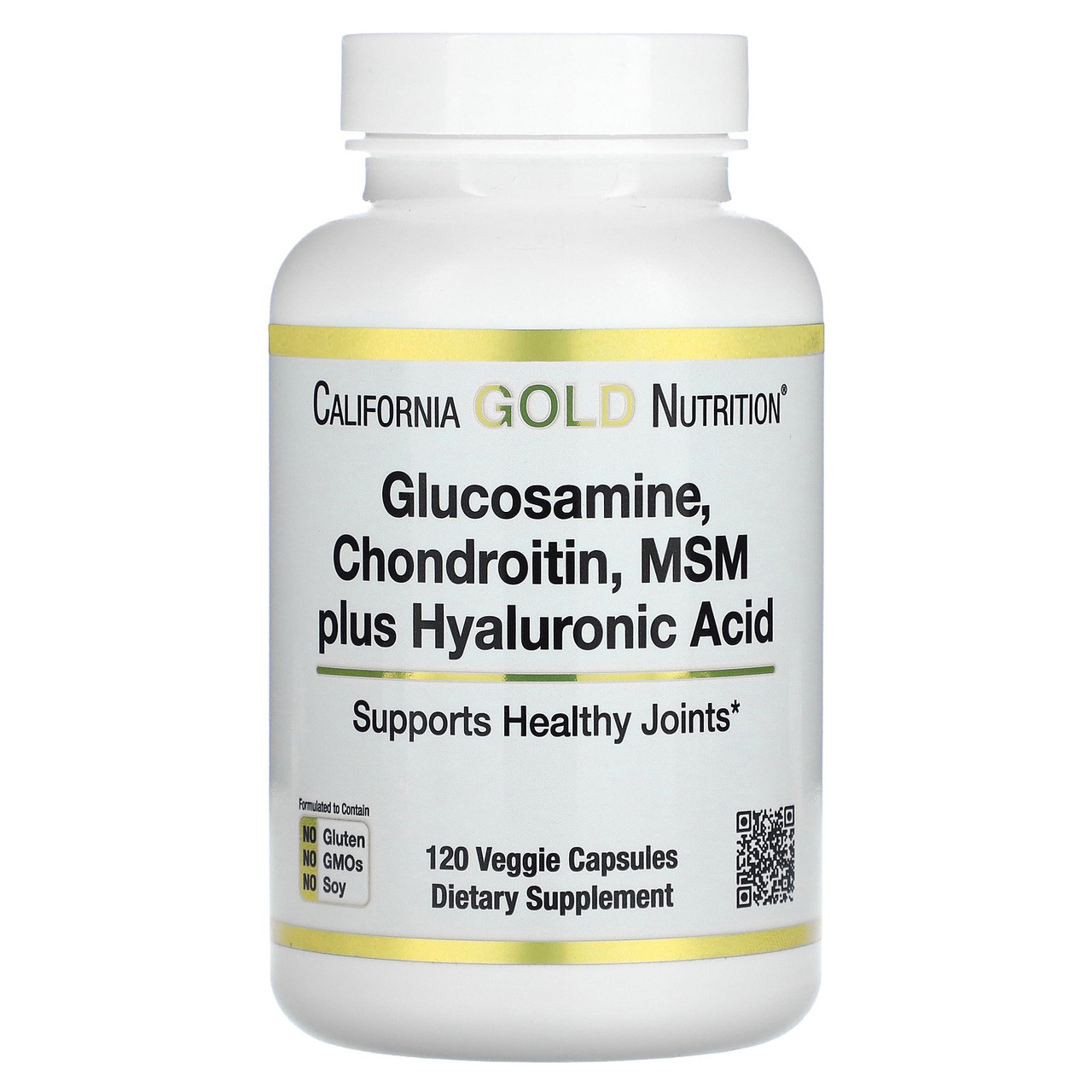 California Gold Nutrition Glucosamine Chondroitin MSM з гіалуроновою кислотою, 120 капсул