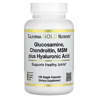California Gold Nutrition Glucosamine Chondroitin MSM з гіалуроновою кислотою, 120 капсул