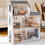 "ЛЮКС ЛАЙТ ЕКО" ляльковий будиночок NestWood для Барбі + вітальня, фото 7