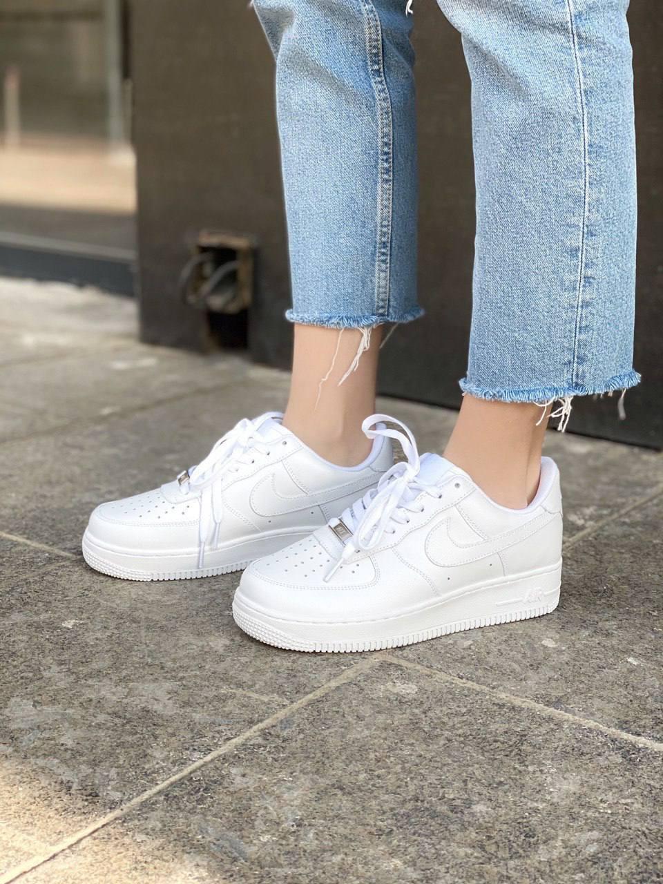 Кроссовки женские Nike Air Force 1 White белые - фото 2 - id-p1907294962