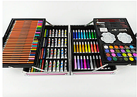 Художественный набор творчества 145 предметов / Набор для рисования в розовом алюминиевом чемодане