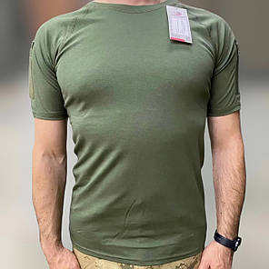 Футболка тактична Combat, колір Олива, розмір XL, бавовна, з липучками для шевронів та кишенями на рукавах, футболка Combat, фото 2