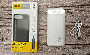 Повербанк 20000 mAh Aspor A396 PD Fast Charge Power Bank (900122) Білий