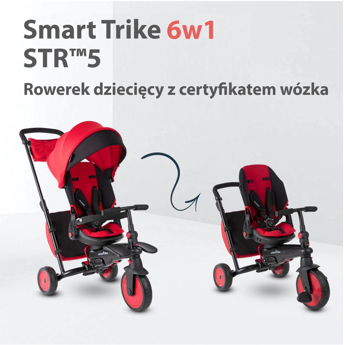 7 1 Smart Trike Folding Trike STR7 Red