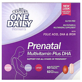 Вітаміни Prenatal Multivitamin Plus DHA 2 Bottles 21st Century 60 таблеток / 60 капсул