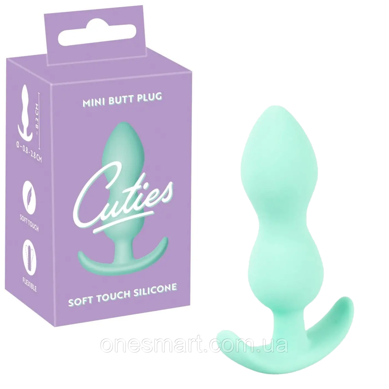 Анальна пробка силіконова зелена "Cuties Plugs" You2Toys, фото 1