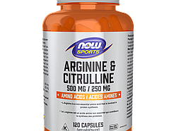 Аргінін і цитрулін NOW Foods Sports, 120 капсул