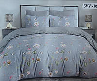 серый Двуспальный комплект постельного белья Тиротекс бязь цветы