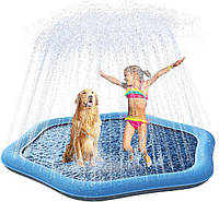 УЦЕНКА Бассейн-подушка для собак и детей 170см Нескользящая разбрызгивающая подушка Шестиугольная игры в воде