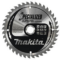 Пильный диск Makita по древесине с гвоздями SPECIALIZED 165х20 мм 40 зубьев (B-09472)