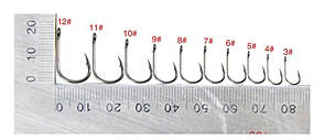 Рибальські гачки набір 1000 шт. розміри (3-12), 10 різновидів за 100 шт. кожного. Гачки для риболовлі, фото 3
