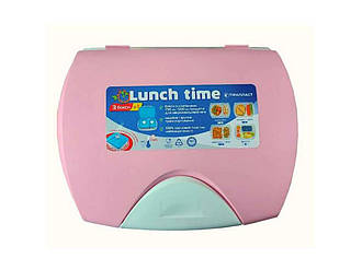 Ланч-бокс 200*250*85 Lunchtime 3 в 1 пудровий рожевий ТМ Гемопласт BP
