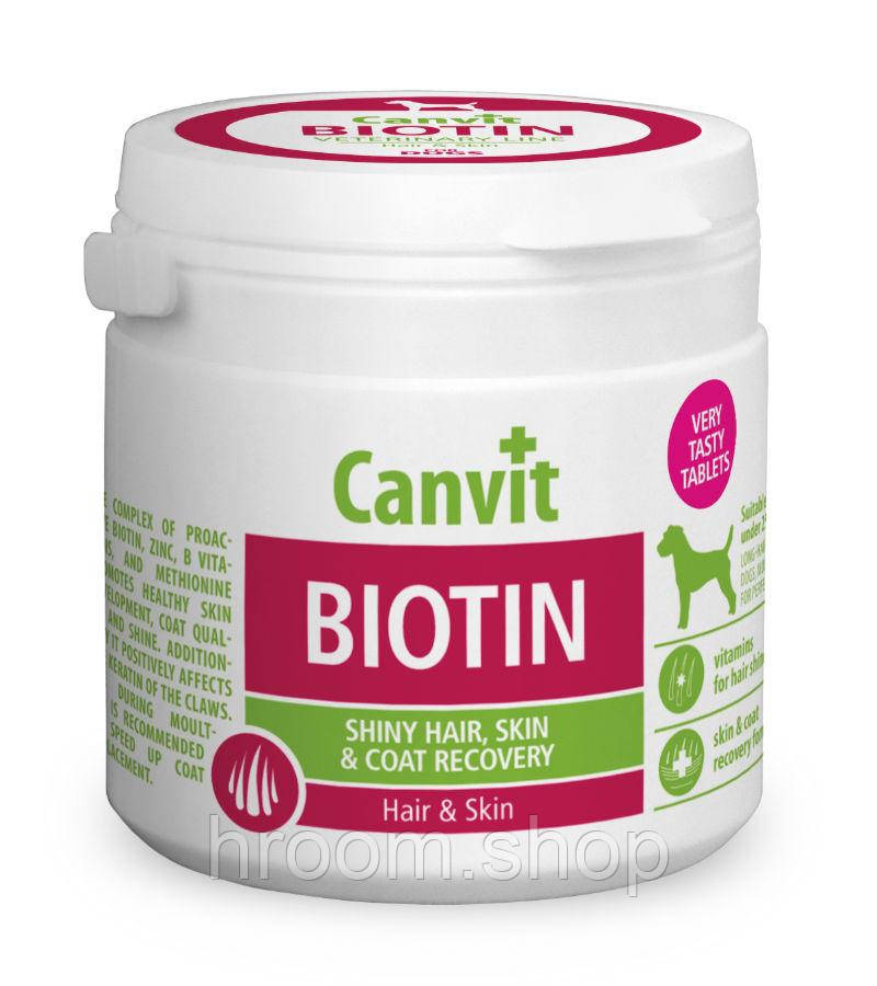 Вітаміни для собак Canvit Biotin for dogs- 100г підтримує гарний стан шкіри, блиск і якість шерсті