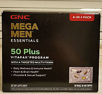 Вітаміни GNC Mega Men 50 Plus Vitapak Program 30 пакетів комплекс для чоловіків 50+ мега мін optimen