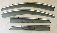 Дефлекторы окон ветровики на HYUNDAI ХУНДАЙ Хендай IX35 ASP с молдингом нержавеющей стали 2