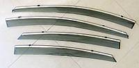 Дефлекторы окон ветровики на HYUNDAI ХУНДАЙ Хендай Elantra MD ASP с молдингом нержавеющей стали 2
