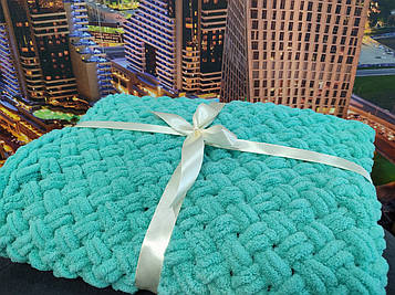 Дитячий плюшевий плед ручної роботи із Alize Puffy, 90*90см