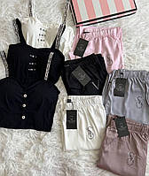 Стильный женский комплект костюм для дома Victoria's Secret топ и штаны (Виктория Сикрет)